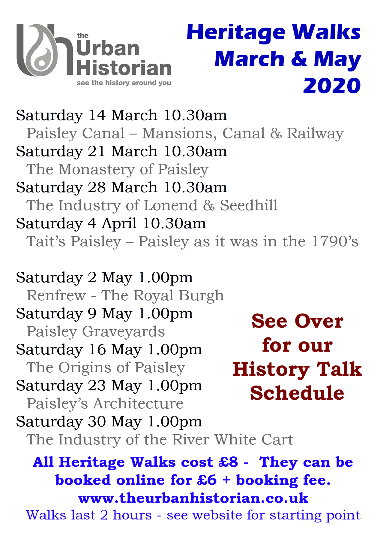Heritage Walk details March to May 2020